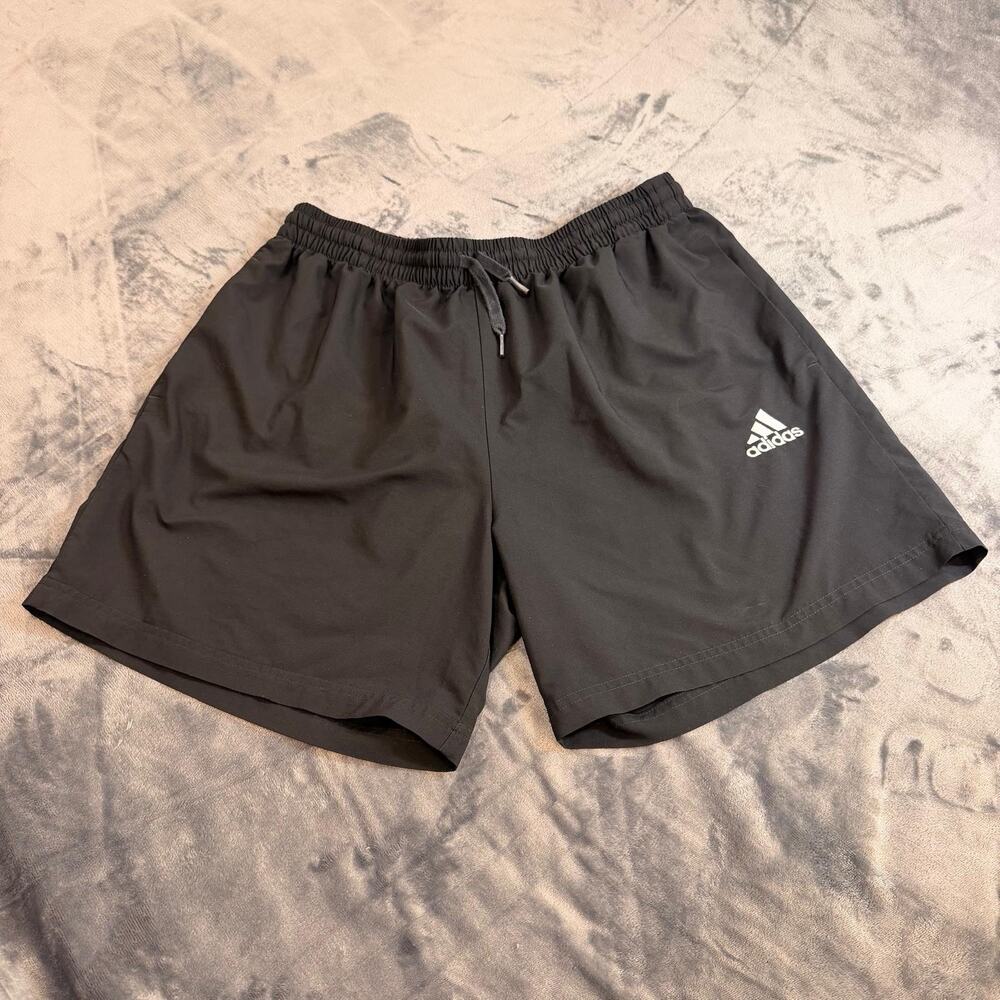 Adidas Running Shorts Mens Sz XL Black Primegreen 5" Inch Inseam Performance